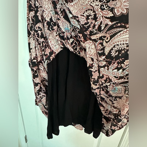 Anthropologie Women’s 2X Cadi Tiered Tunic Dress Floral Paisley Long Sleeve - Picture 9 of 13